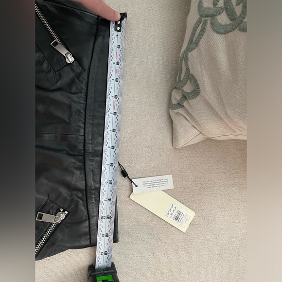 NWT Topshop Black Genuine Leather Skirt Sz 4 - Picture 9 of 15